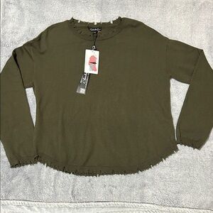 CHARLIE B Olive Long Sleeve Top